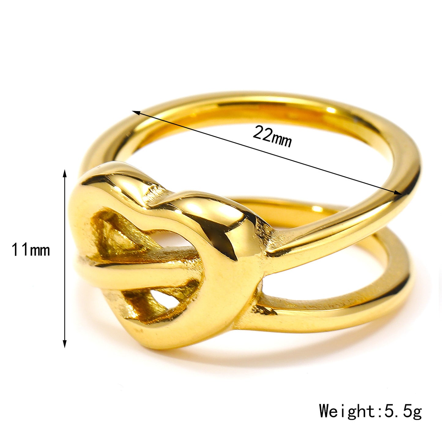 Niche Temperament All-match Heart-shaped Flower Titanium Steel Ring