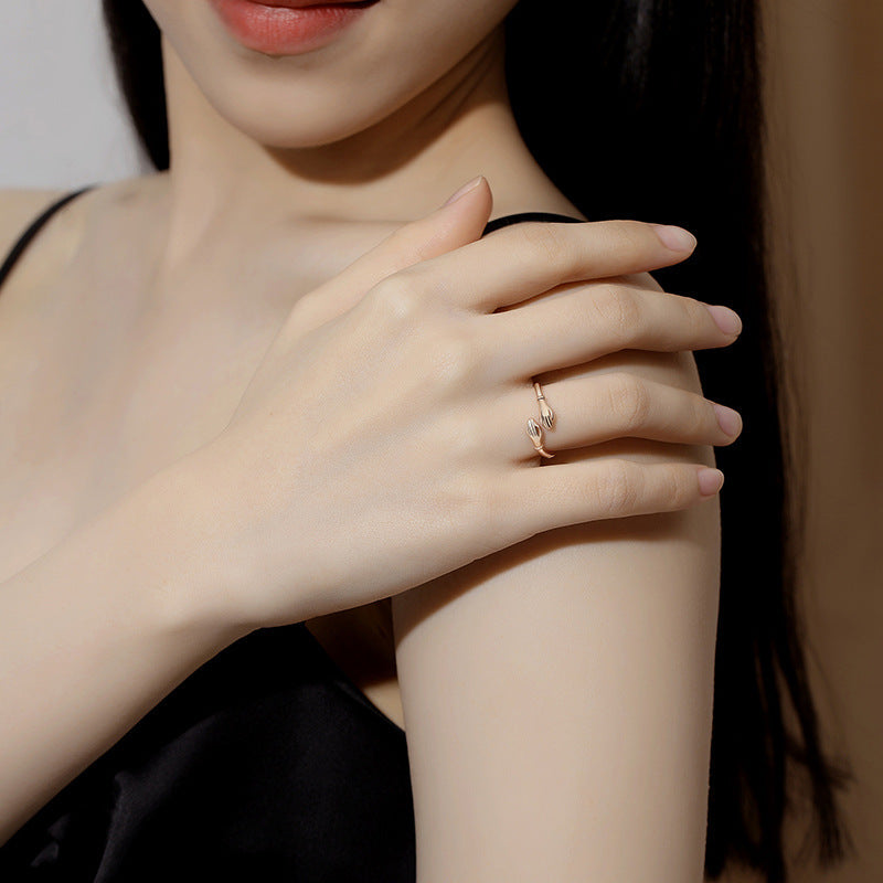 Sterling Silver Hug Ring For Women Creative Niche Design Korean Style Hand Hugging Ring Jewelry Elegant Finish Polished