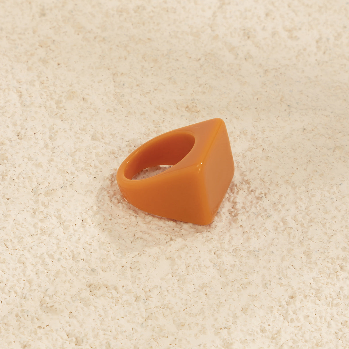 Womens Colorful Resin Geometric Ring Square Ring Pastoral Style Statement Fashion Jewelry Trendy Colorful Ring