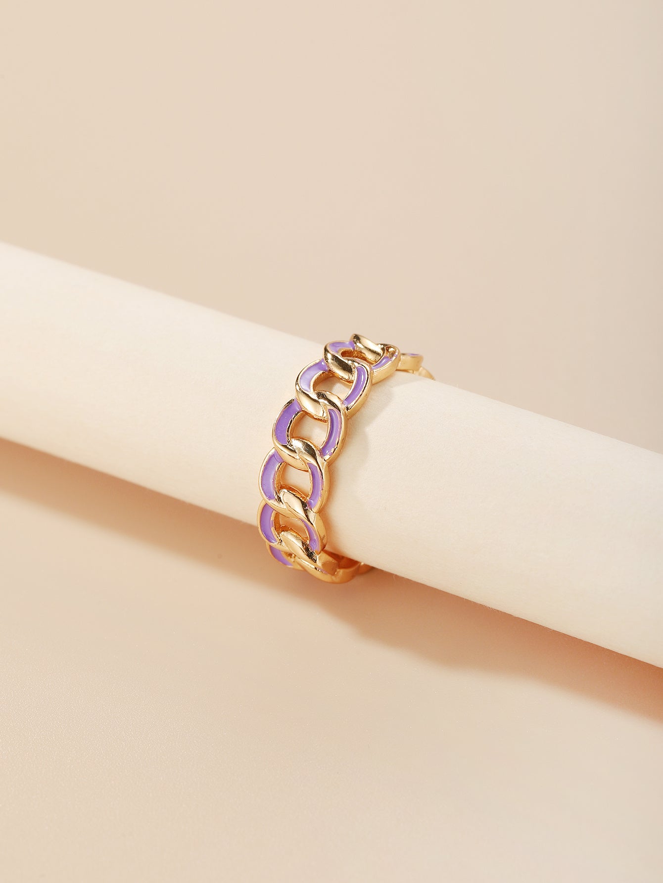 Geometric Electroplated Copper Ring for Women Elegant Fashion Jewelry Temperament Ring European Style Trendsetting