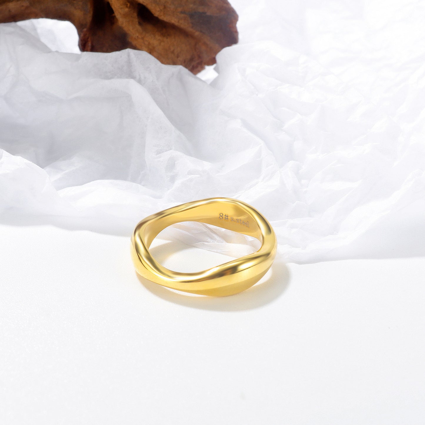 Geometrical Hip Hop Ring Titanium Stainless Steel Jewellery Sizes 6 7 8 Electroplated Silver Gold Packing Ring
