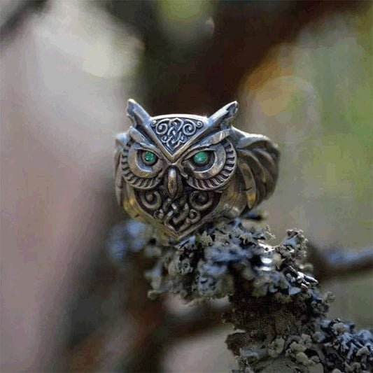 Womens Vintage Owl Ring With Animal Carved Pattern Alloy Jewelry For Festivals Individually Packed Gift For You