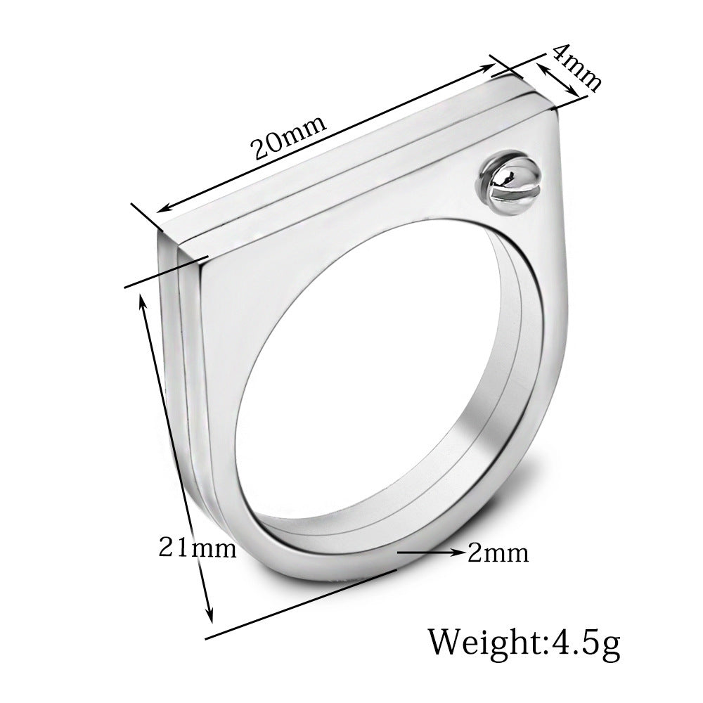 Stainless Steel Geometric Ring For Women Size 6 7 8 9