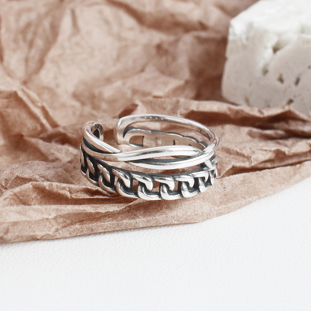 Sterling Silver Wave Ring Vintage Style 925 Silver Ring For Women Gift For Her Vintage Style Accessory For All