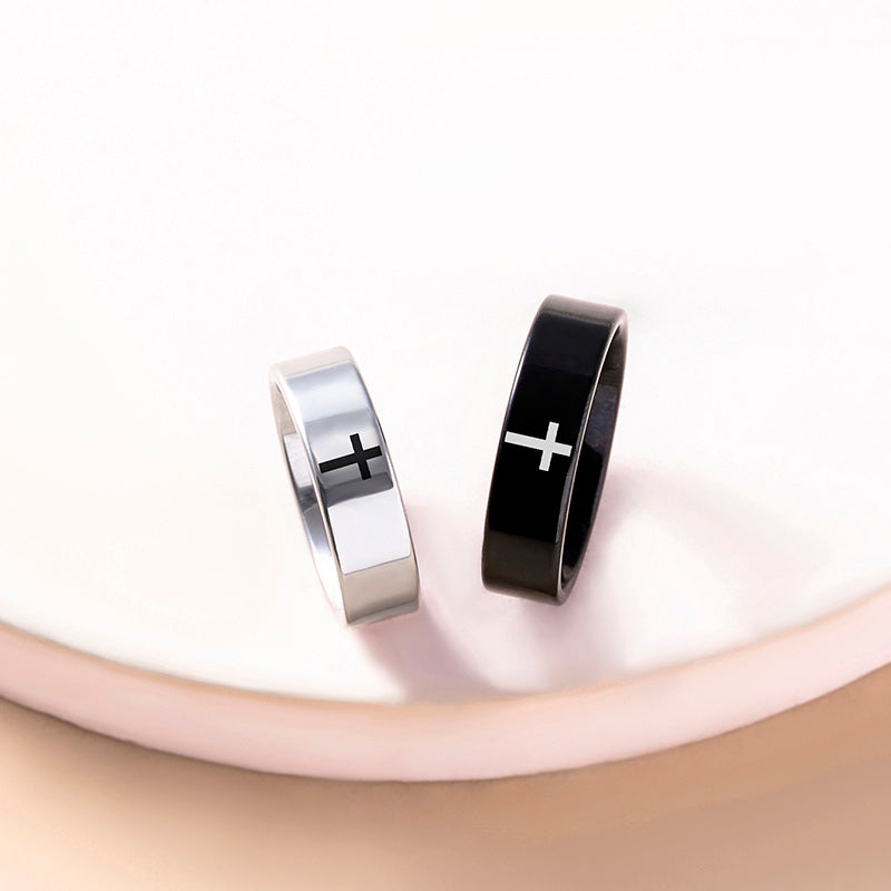 Couples Stainless Steel Cross Ring Set Religious Trendy Promise Engagement Gift For Men And Women Lovers Today