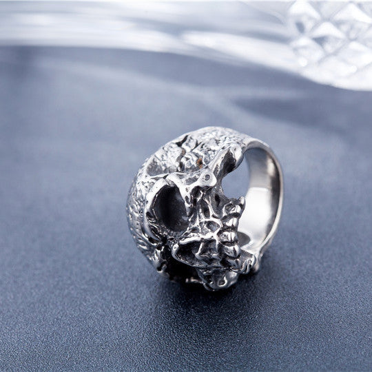 Men's Titanium Steel Ring Gothic Skull Design Fashion Jewelry Biker Ring for Men Vintage Ring Cool Ring Statement Ring Gift for Him Ring Band