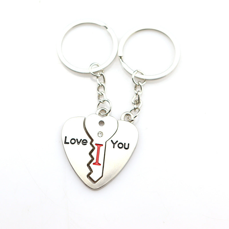 Couple Keychain Metal Key Pendant Silver Gift For Lovers Valentine Day Jewelry Accessory Ideal Gift For Couples