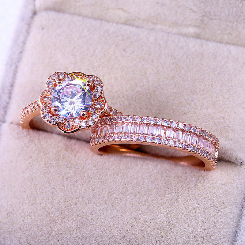New Style Hot Selling Rose Gold Flower Fashion Ring