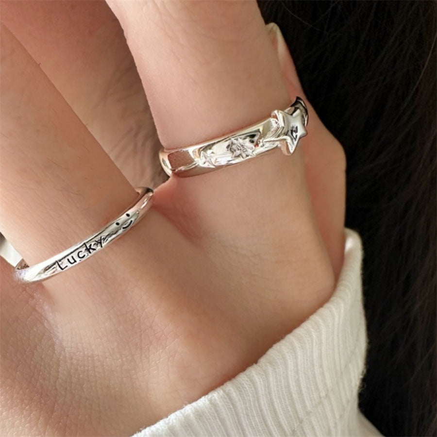 Geometric Copper Open Ring for Women Adjustable Jewelry