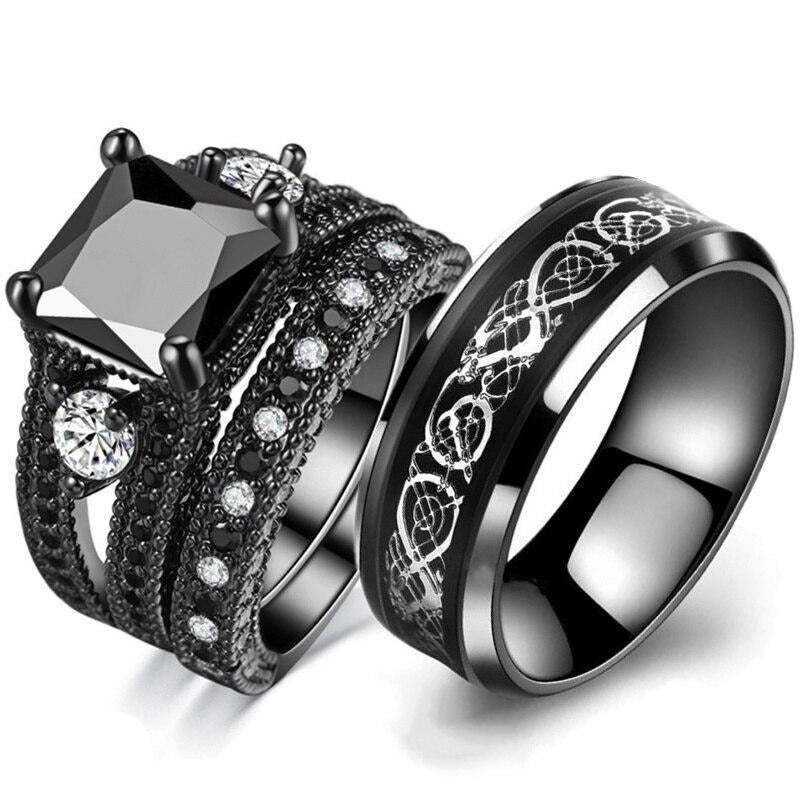 Stainless Steel Dragon Ring Zodiac Pattern Band Gift Travel