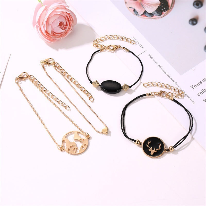 Womens Geometric Bracelet Electroplated Alloy Bangle Fashion Unique Design Jewelry For Party Or Daily Wear Elegant