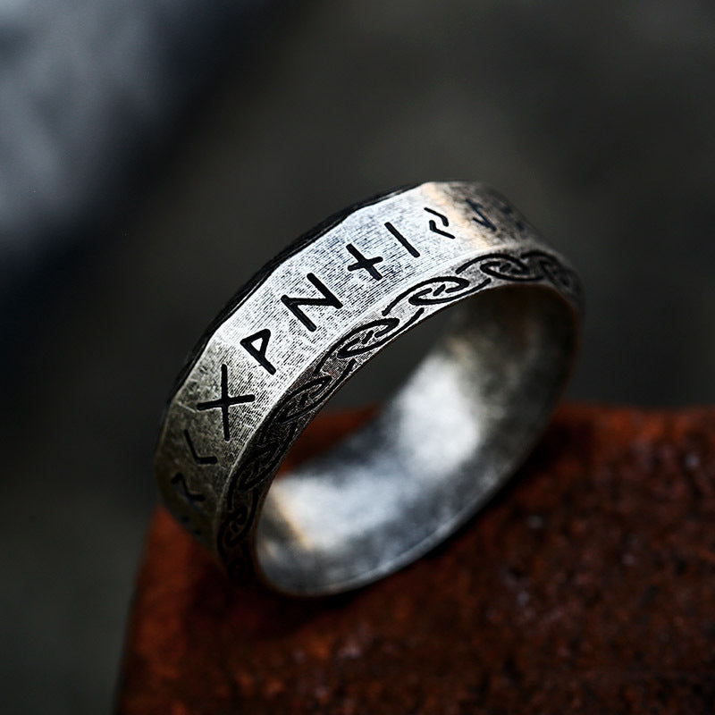 Unisex Titanium Steel Rings Simple And Fashionable 8mm Wide Alphabet Textual Design Electroplated Finish Jewelry Gift