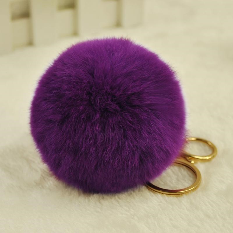 Rabbit Fur Ball Keychain Adorable Animal Key Chain Accessory Perfect Gift for Women Teens and Girls Fluffy Keyring