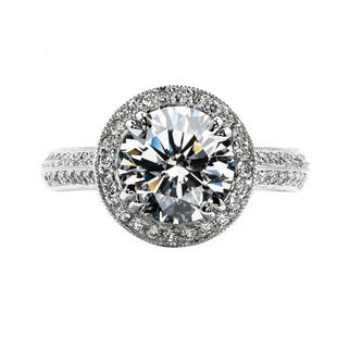 Sterling Silver Diamond Stud Adjustable Engagement Ring