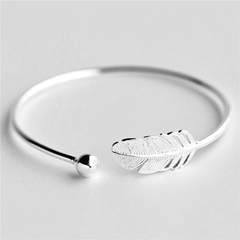 Couple Bracelets Matching Set Copper Leaf Design Electroplated Korean Geometric Unisex Birthday Gift Fashion Collection