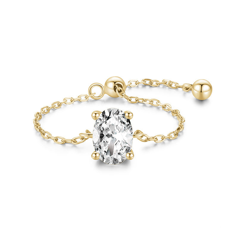 Women 925 Sterling Silver Ring Inlaid Simulated Diamond Zircon European American Opening Jewelry Fashion Rings