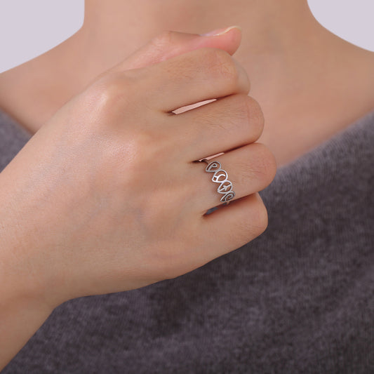 Unisex Titanium Steel Open Mouth Ring Planet Earth Water Fire Inspired Jewelry Band Ring For Men Daily Wear Style