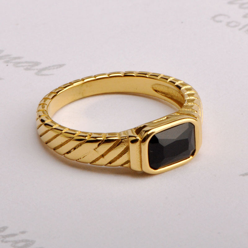 Exquisite Korean Style Black Diamond Ring Index Finger Ring