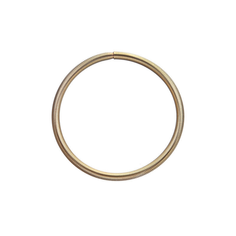 Unisex Carbon Steel Coil Spring Bracelet 4.2mm Wide Durable Metal Jewelry For Everyday Wear Fashion Sleek Look