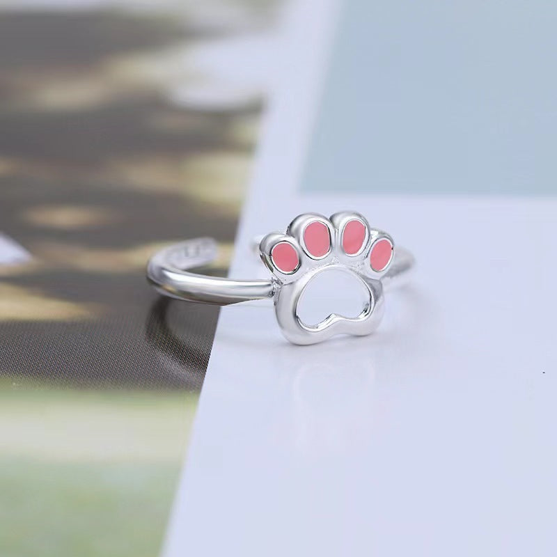 Womens Stainless Steel Ring Five Pointed Star Design With Dripping Oil Finish Trendy Style Jewelry Gift For Her