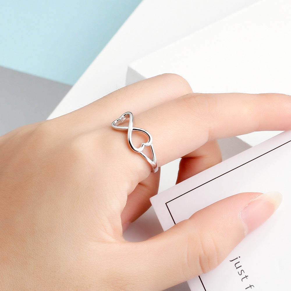 I Love You Confession Ring For Women Geometric Electroplated Silver Jewelry Gift Idea Simple Design Sleek Style