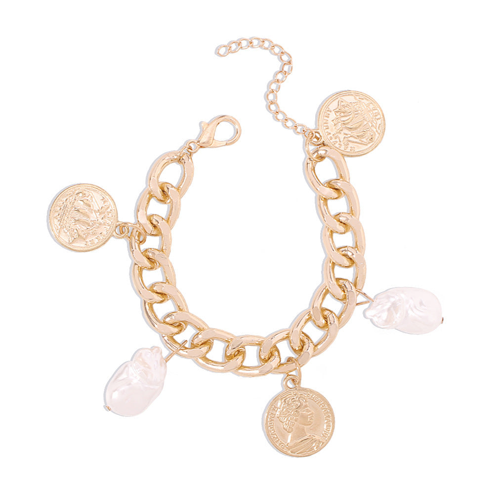 Geometric Alloy Resin Bracelet European Design Exaggerated Jewelry Style For Women And Girls Elegant Accessory