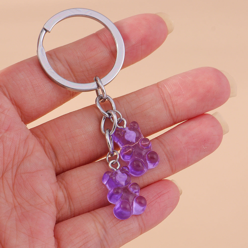 Cute Cartoon Duck Keychain Zinc Alloy Key Ring With Cloud Accessories Bag Charm For Handbags And Backpacks Trendy