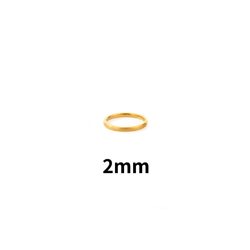 Titanium Steel Ring 18K Gold Plated Geometric Band Jewelry Women Elegant Minimalist Design Electroplated Finish
