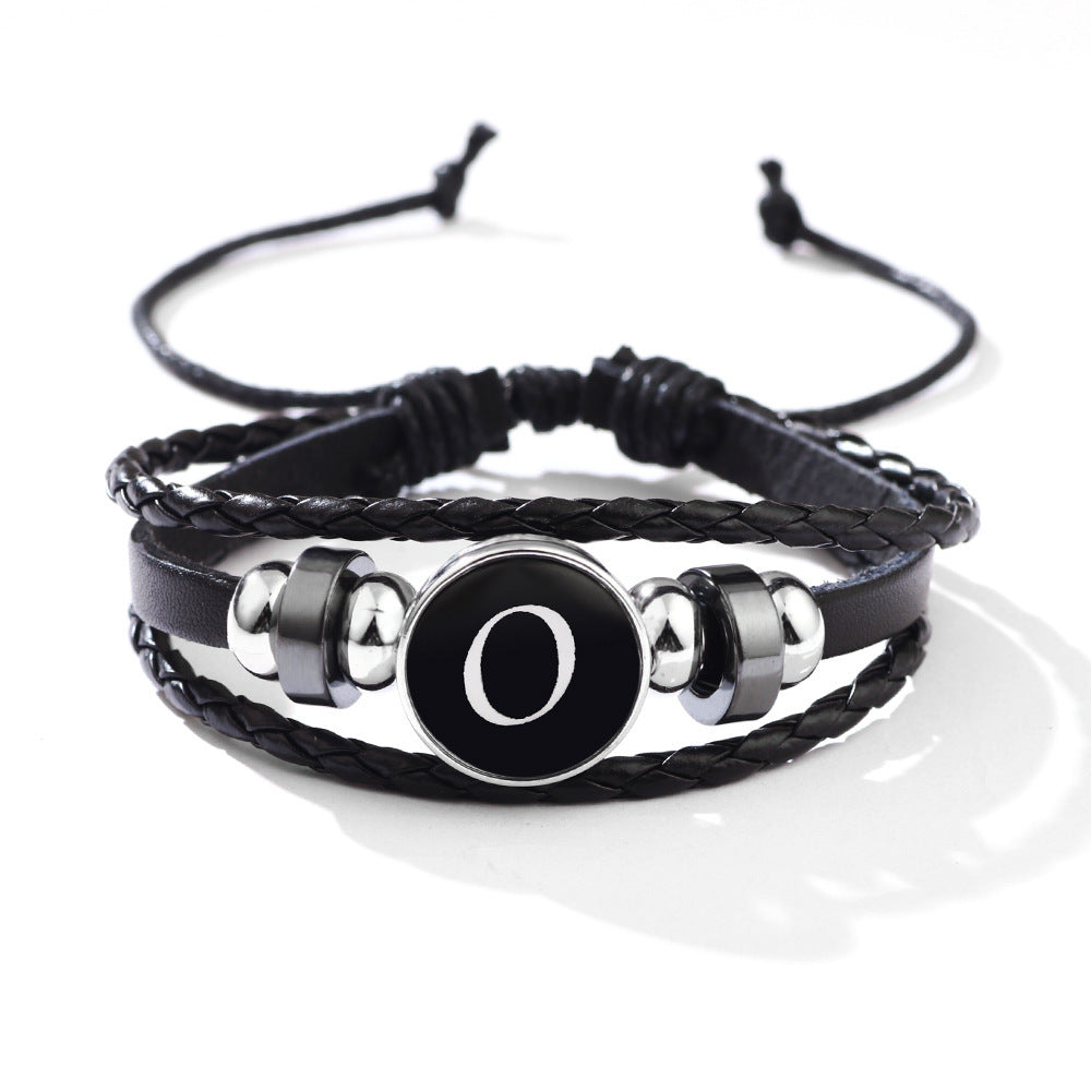 Womens Leather Bracelet With Initials Charm Adjustable Extension Classic Jewelry For Women And Girls For Women