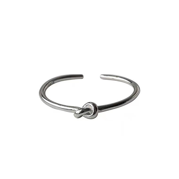 Knot Line Ring S925 Sterling Silver Adjustable Fashion Ring For Women Knot Style For Everyday Wear And Look Up