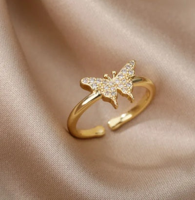 Geometric Copper Ring With Bee Design European American Fashion Statement Jewelry Fishbone Ring Golden Elegant