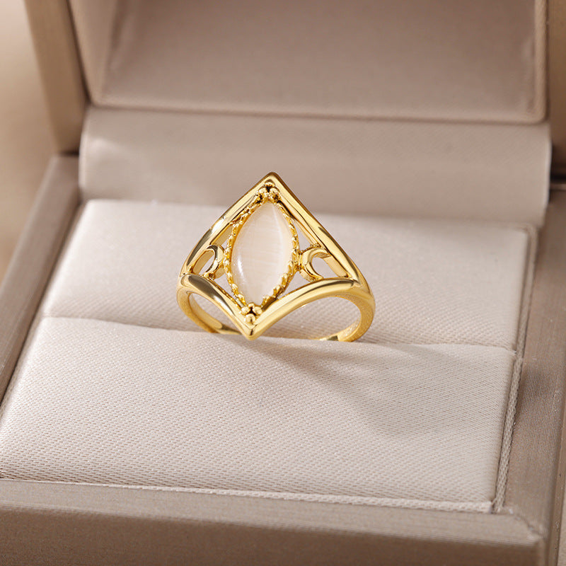 Unisex Copper Eagle Ring Electroplated Bird Zodiacal Designs With Inlaid Zircon European Design Statement Rings