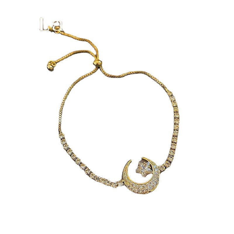 Womens Circle Bracelet Irregular Metal Wind Design Zircon