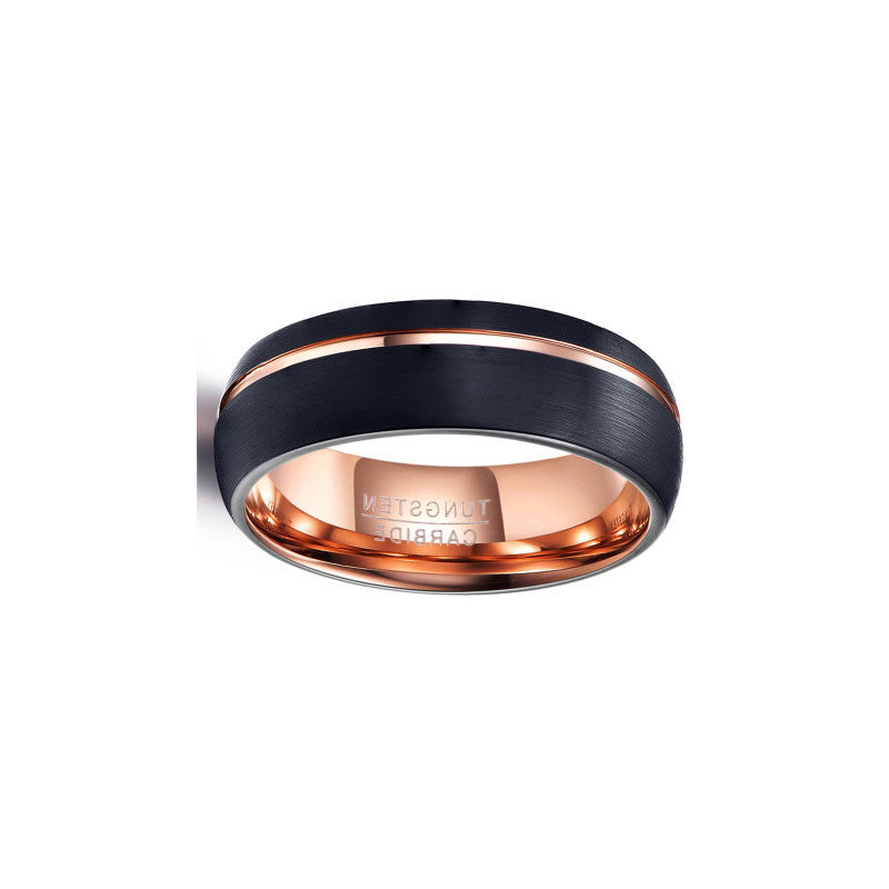 Two Tone Titanium Steel Ring Vacuum Plated Unisex Band 8mm Wide 2 3 To 2 5mm Thick Fashion Jewelry Daily Casual Look