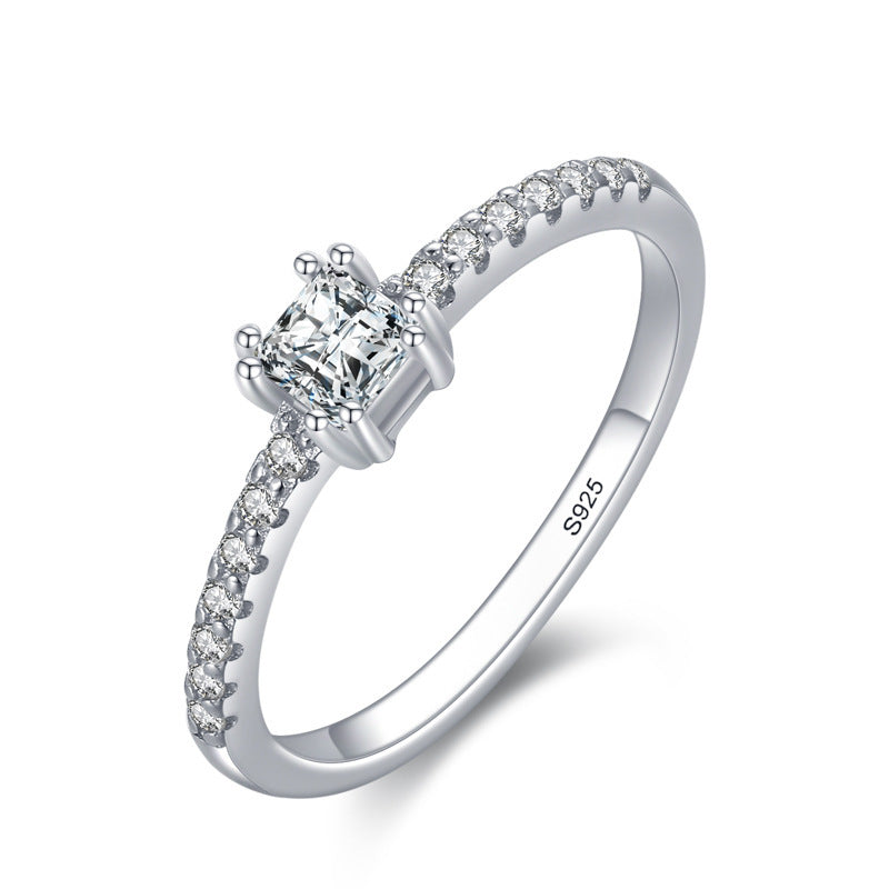 S925 Silver Hearts And Arrows Ring Gold Plated Gemstone Inlay Lightweight Band For Women Elegant Daily Wear US