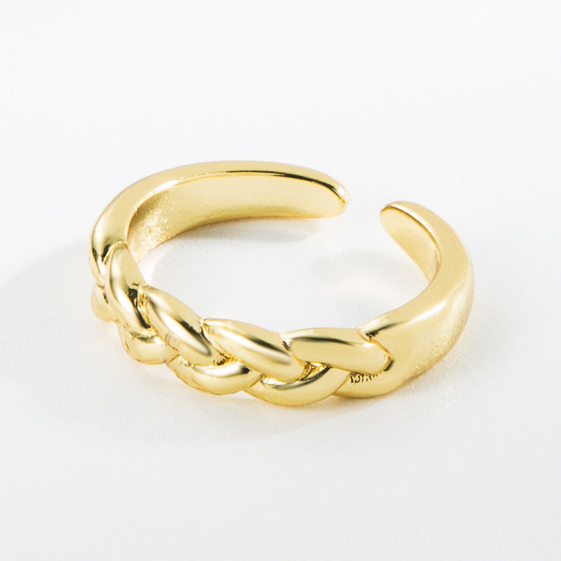 Geometric Copper Couple Ring Inlaid Electroplated Promise Engagement Jewelry Unisex Gift For Couples Style Now