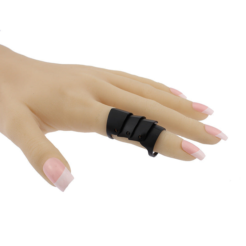 Gold Plated Multilayer Geometric Ring for Women Alloy Jewelry