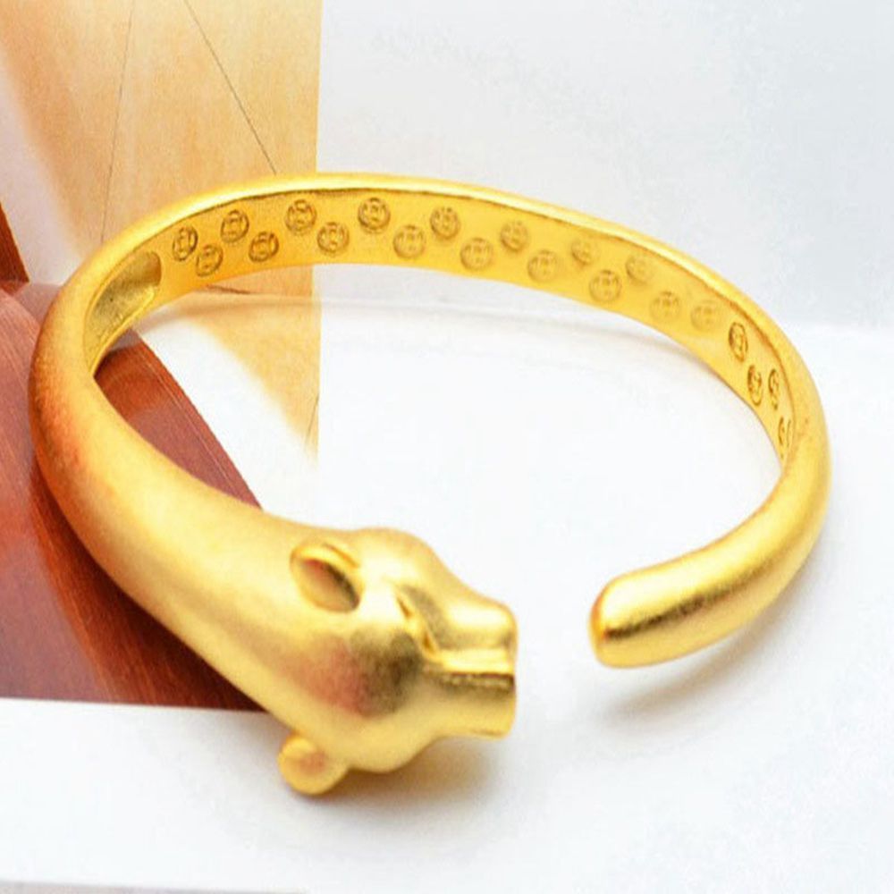Leopard Head Bracelet Ring Vintage Copper Electroplated Fashion Jewelry Durable Unique Statement Accessory Elegant