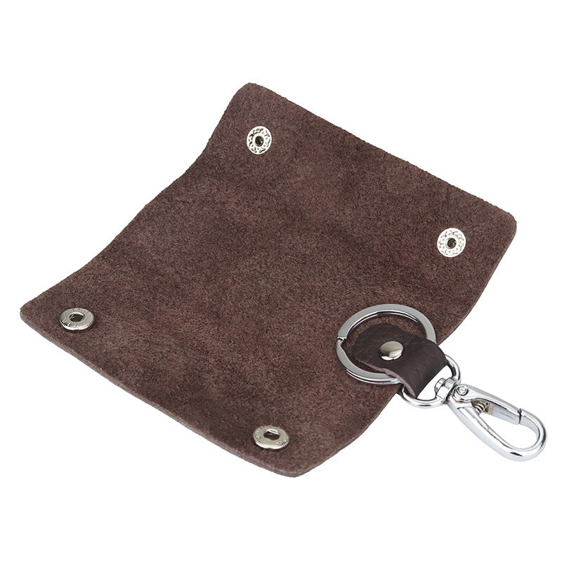 Mens Genuine Leather Key Case Retro First Layer Cowhide Durable Key Holder Secure Organizer For Door Use Everyday