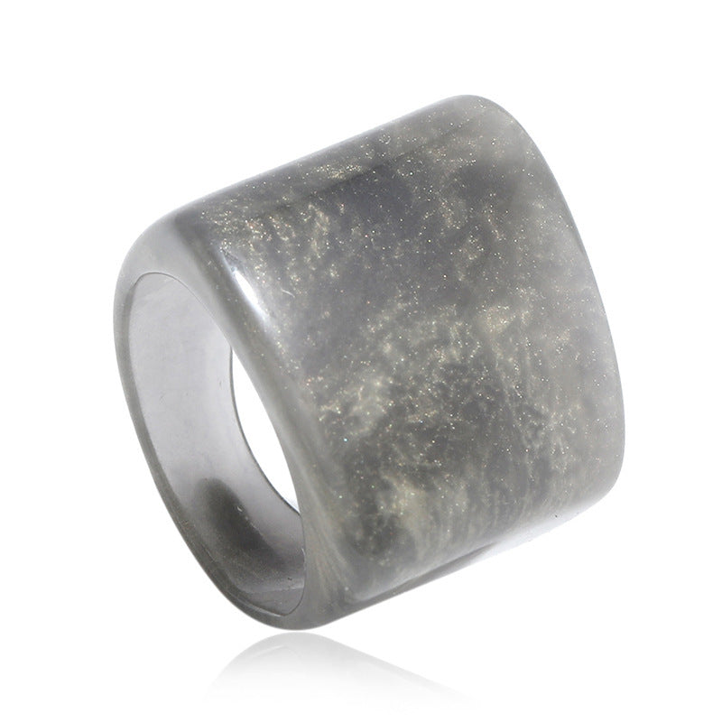 Unisex Acrylic Resin Ring Vintage Geometric Design Lightweight Durable Fashion Rings Unique Everyday Accessory