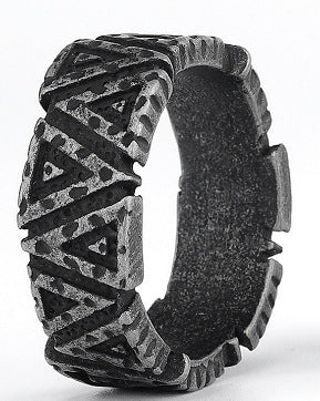 Titanium Steel Textured Ring For Unisex Wear With Modern Style And Sturdy Finish Ideal Everyday Accessory Gift