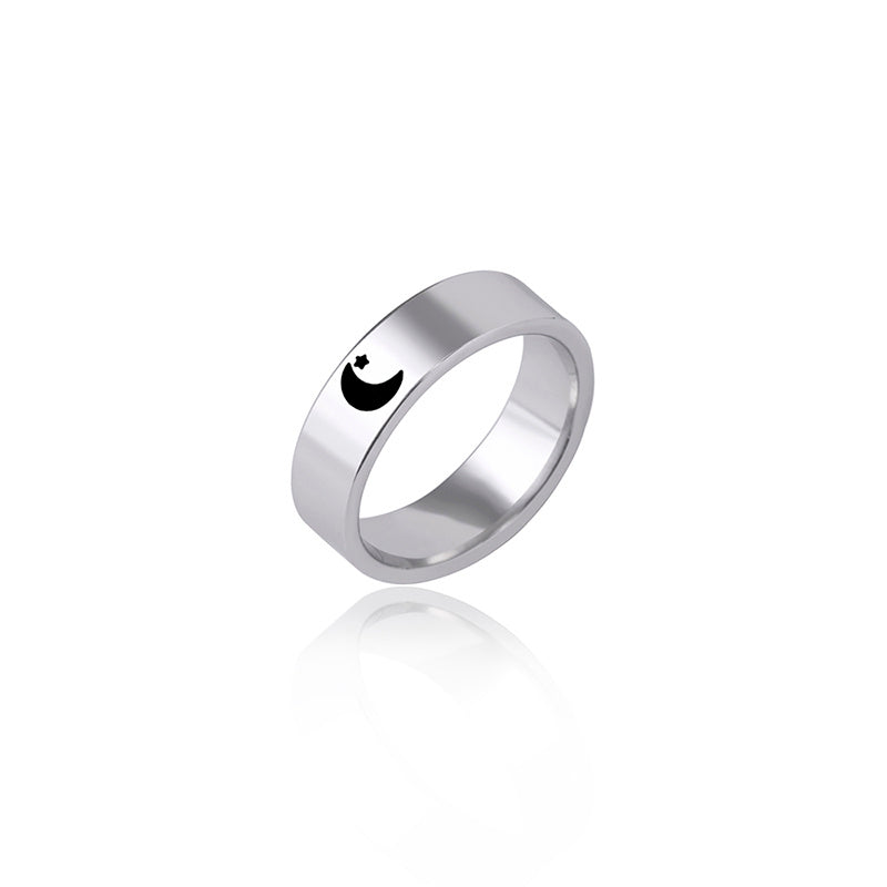 Couple Rings Set Stainless Steel Sun And Moon Eco Gift