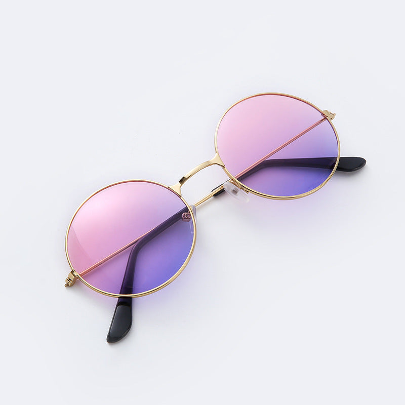 Mens Round Sunglasses With Metal Frame Trendy Fashion Eyewear Sun Protection For Driving Outdoor Sports Travel Fishing