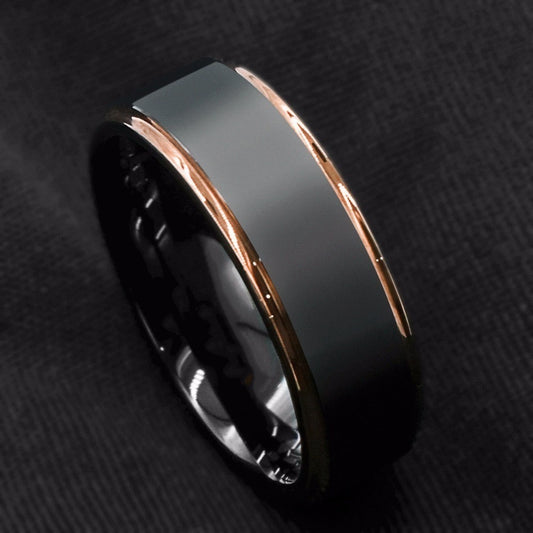 Stainless Steel Ring Rose Gold Color And Gold Color 8mm Width Size 6 To 13 Individually Packaged Band Ring Soon