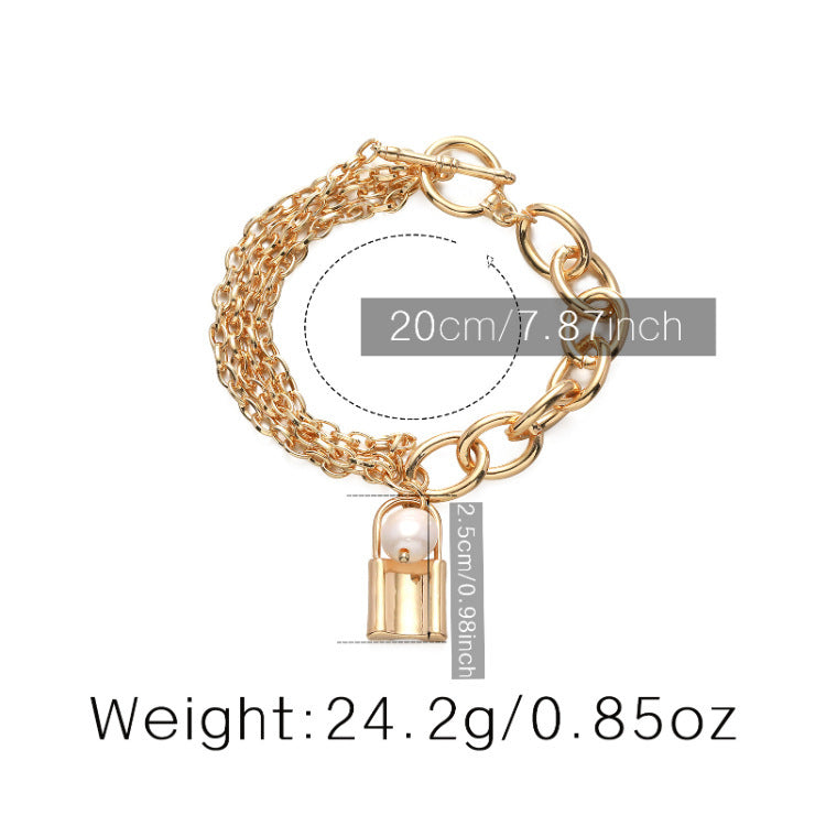 Womens Hollow Metal Element Pearl Geometric Bangle Bracelet National Fashion Summer Individually Packed Charms