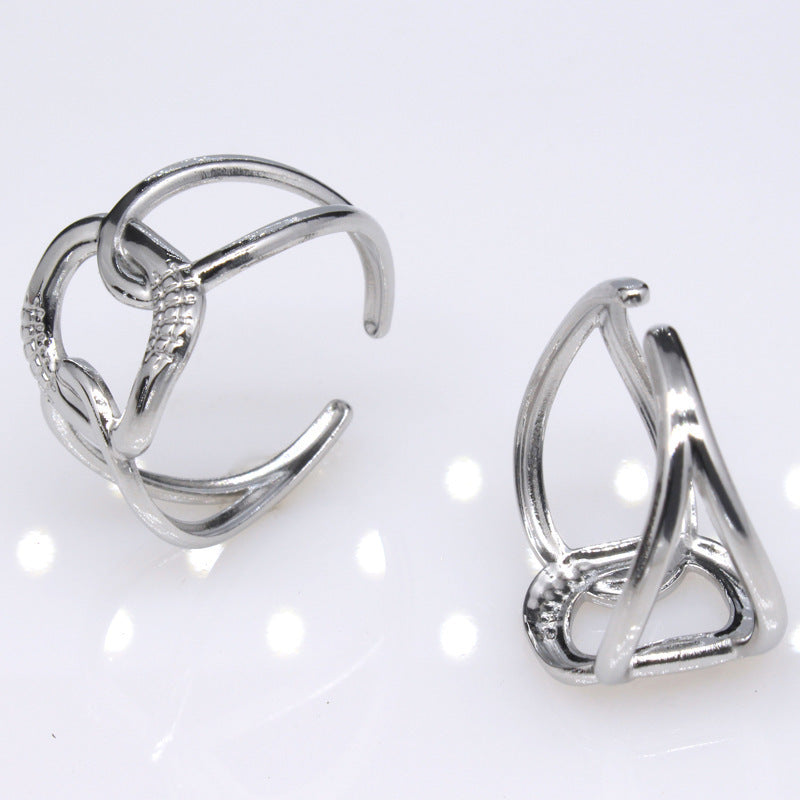 Titanium Steel Hollow Ring Electroplated Gold Finish Band Fashion Minimalist Ring For Men And Women Shine Color