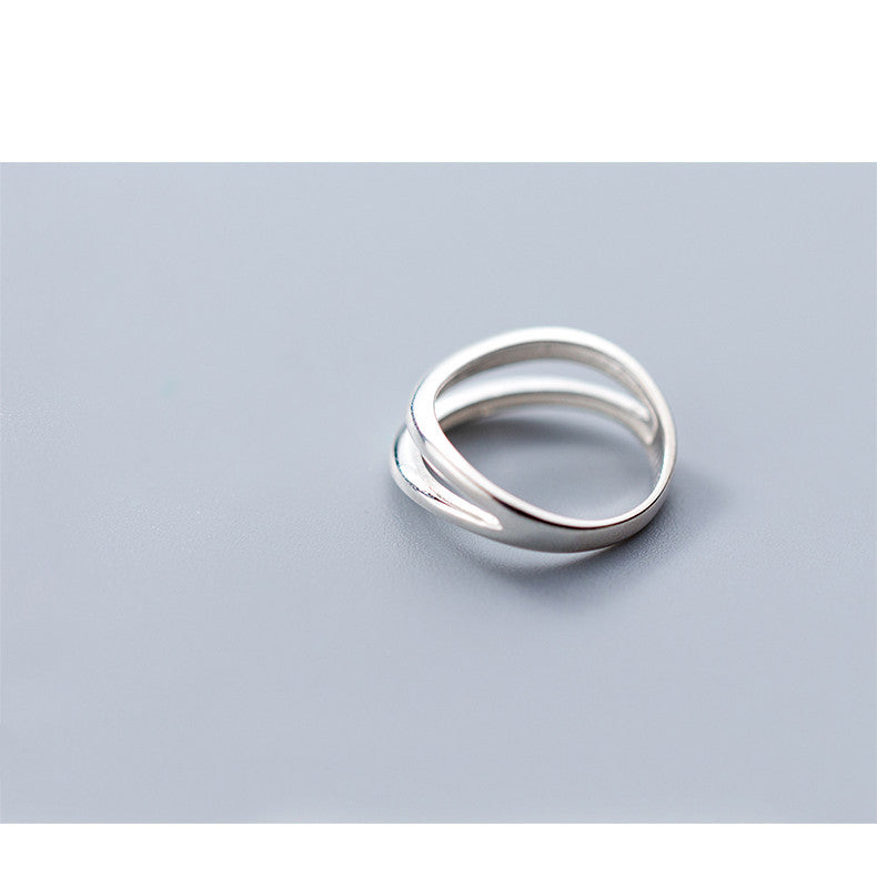 Silver Double Line Ring Minimalist Stackable Adjustable Fit Korean Style Jewelry Size Six Eight Ten Daily Wear