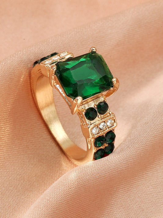 Personalized Solid Color Short Ring Copper Zircon Jewelry For Women X1 Must Have Fashionable Color Shown X Gem