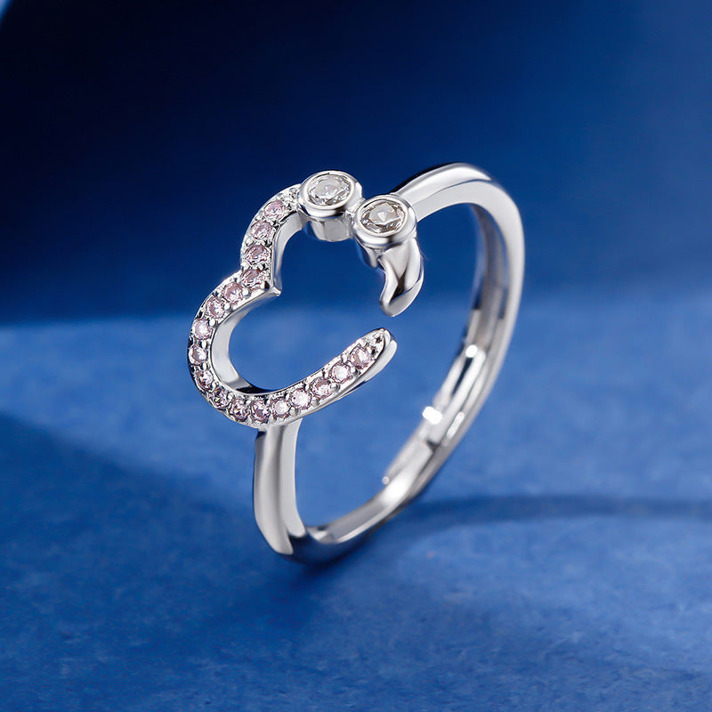 Womens Copper Ring With Cross Design Geometric Zircon Inlay Ladies Jewelry Fashion Ring Elegant Daily Wear Now