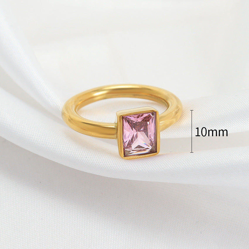 Unisex Stainless Steel Ring Fashionable Light Luxury Gold Color Band Ring Women Men Gift Gift Idea For You All